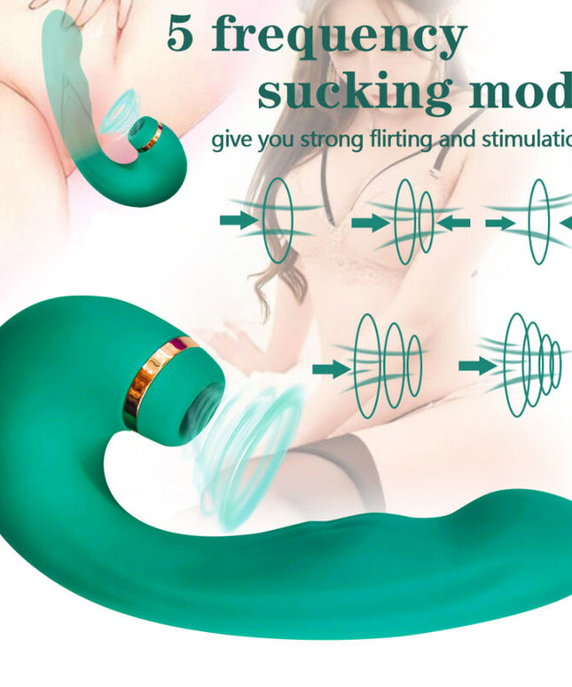 ARMONY - VIBRATORE FLESSIBILE E VENTOSA VERDE