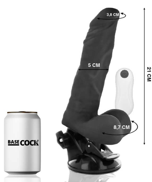 BASECOCK - VIBRATORE ARTICOLABILE TELECOMANDO NATURALE 21 CM -O- 5 CM