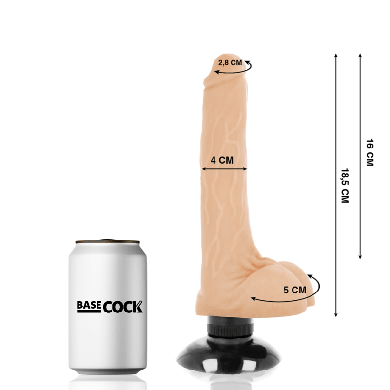 basecock vibratore realistico 2 1 naturale 18 5 cm o 4 cm