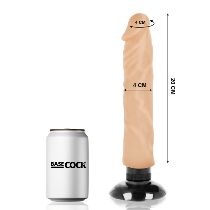 basecock vibratore realistico 2 1 naturale 20 cm o 4 cm