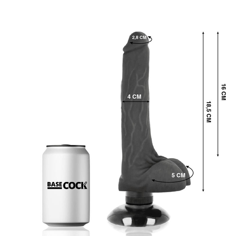 basecock vibratore realistico 2 1 naturale 18 5 cm o 4 cm