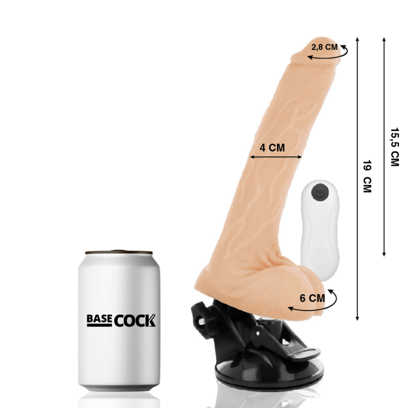 basecock vibratore telecomando realistico naturale 19 cm o 4 cm