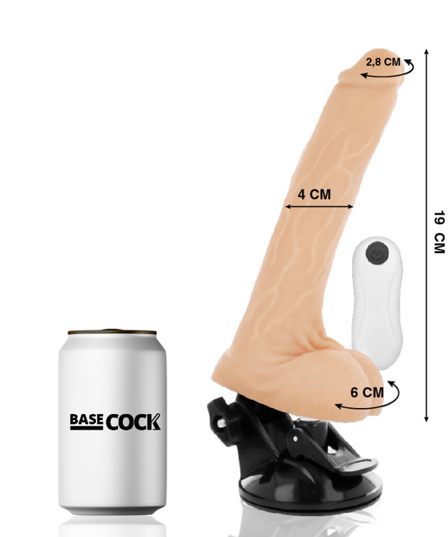 BASECOCK - VIBRATORE TELECOMANDO REALISTICO NATURALE 19 CM -O- 4 CM