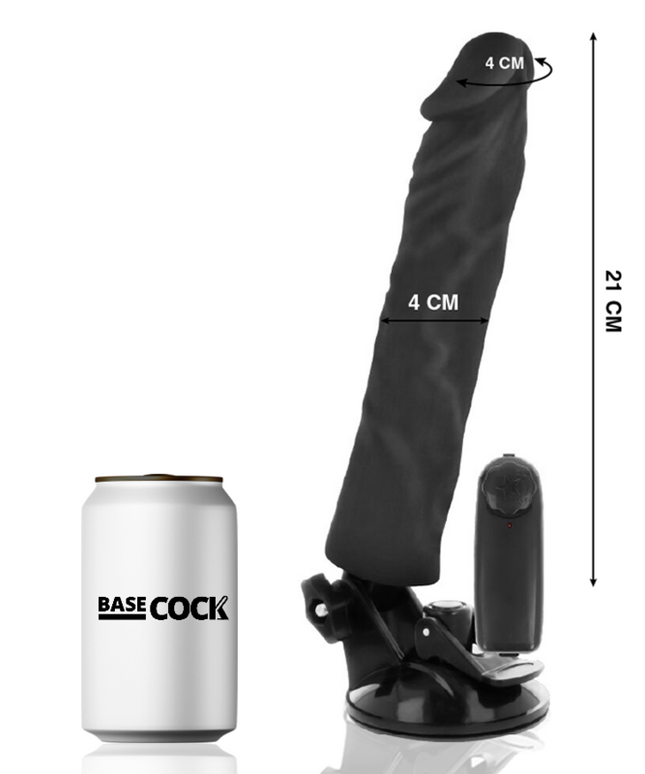 BASECOCK - VIBRATORE REALISTICO TELECOMANDO NATURALE 21 CM -O- 4 CM