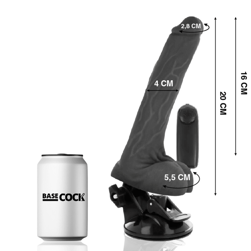 basecock vibratore telecomando naturale realistico con testicoli 20 cm o 4 cm