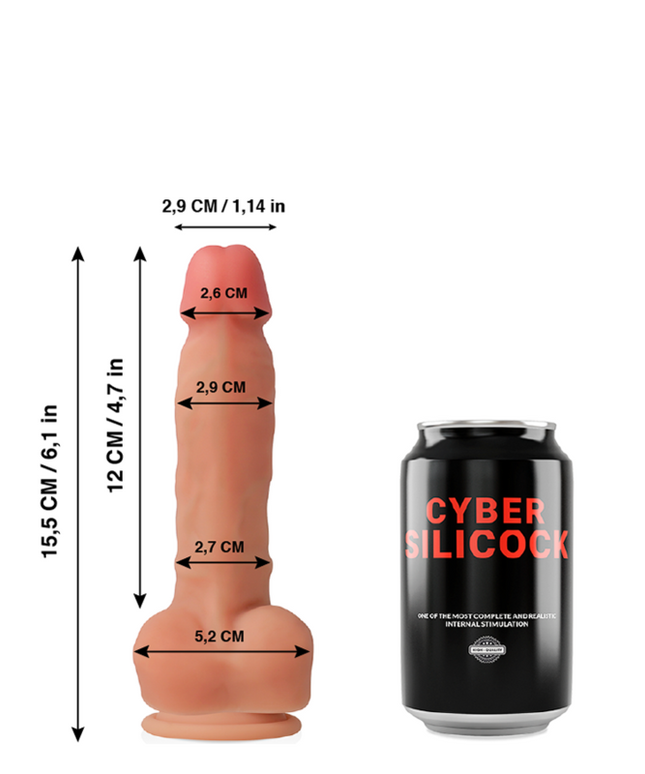 CYBER SILICOCK - SILICONE LIQUIDO MORBIDO ULTRA REALISTICO ANSEL 15.5 CM -O- 2.9 CM