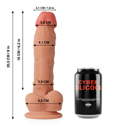 cyber silicock dong in silicone liquido morbido ultra realistico 20 5 cm o 4 1 cm