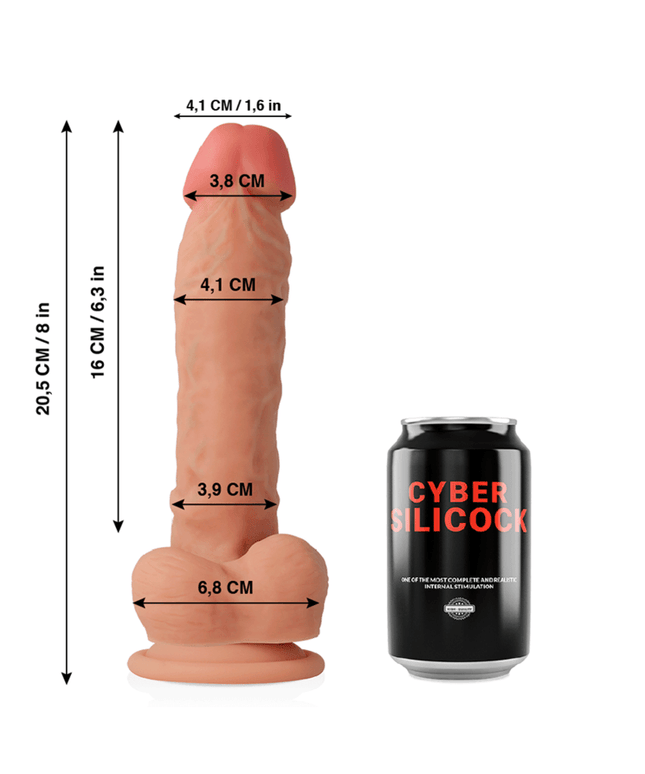 cyber silicock dong in silicone liquido morbido ultra realistico 20 5 cm o 4 1 cm