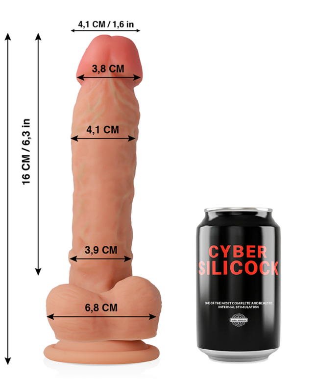 CYBER SILICOCK - DONG IN SILICONE LIQUIDO MORBIDO ULTRA REALISTICO 20.5 CM -O- 4.1 CM