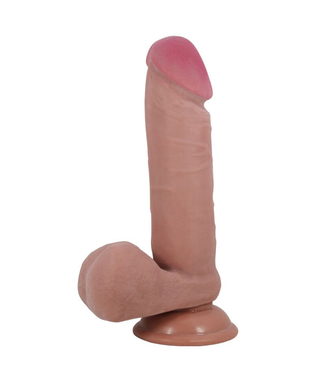 PRETTY LOVE - DILDO REALISTICO SLIDING SKIN SERIES CON VENTOSA SCORREVOLE DELLA PELLE MARRONE 20,5 CM