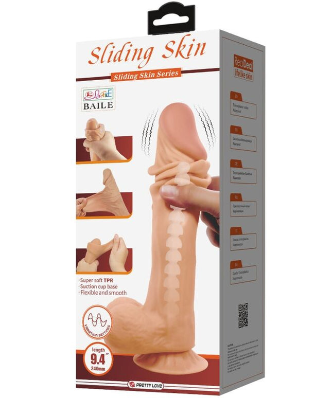PRETTY LOVE - DILDO REALISTICO SLIDING SKIN SERIES CON VENTOSA SCORREVOLE DELLA PELLE CONTROLLO REMOTO FLESH 24 CM