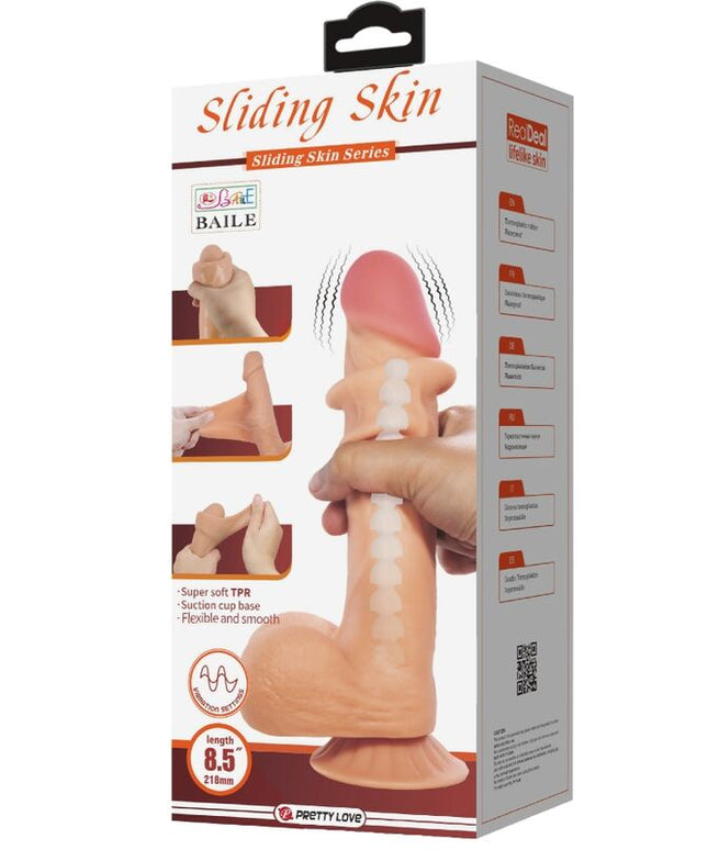 PRETTY LOVE - DILDO REALISTICO SLIDING SKIN SERIES CON VENTOSA SCORREVOLE DELLA PELLE CONTROLLO REMOTO FLESH 21,8 CM