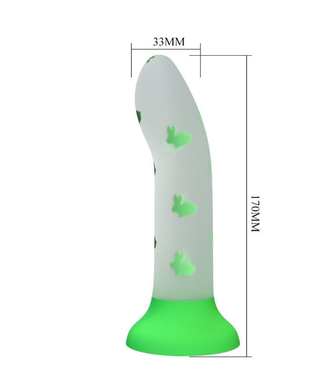 PRETTY LOVE - DILDO MAGICO NIGHTFALL SENZA VIBRAZIONI VERDE LUMINOSO