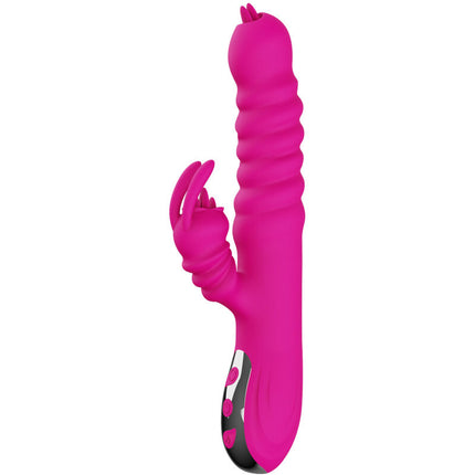 ARMONY - VIBRATORE MULTIFUNZIONE RABBIT DOUBLE TONGUE FUCSIA EFFETTO CALORE