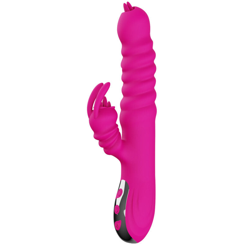 ARMONY - VIBRATORE MULTIFUNZIONE RABBIT DOUBLE TONGUE FUCSIA EFFETTO CALORE