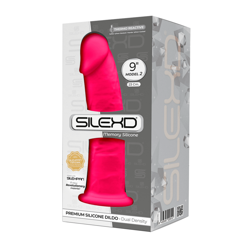 silexd modello 2 pene realistico premium silexpan silicone fucsia 23 cm