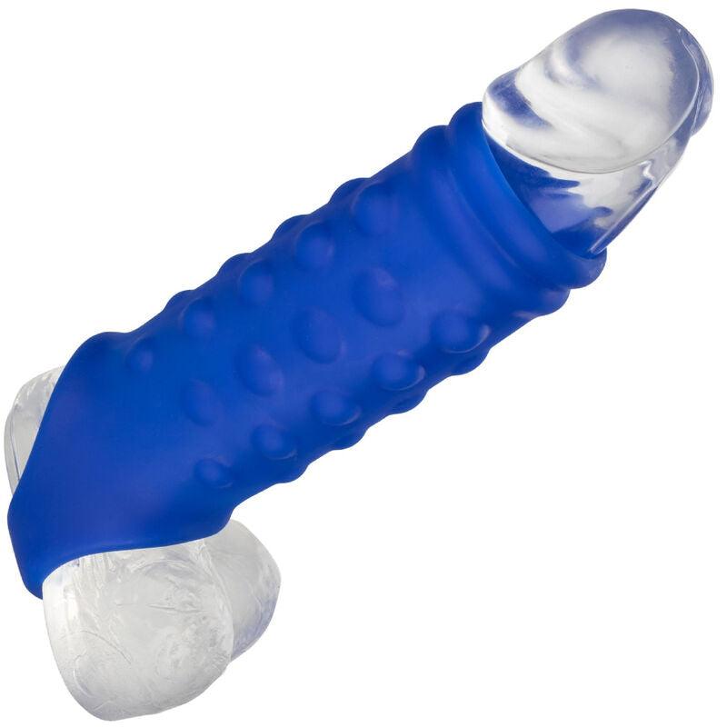 admiral copertura per pene con perline in silicone liquido blu