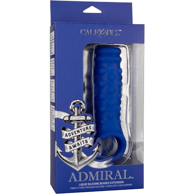 admiral copertura per pene con perline in silicone liquido blu