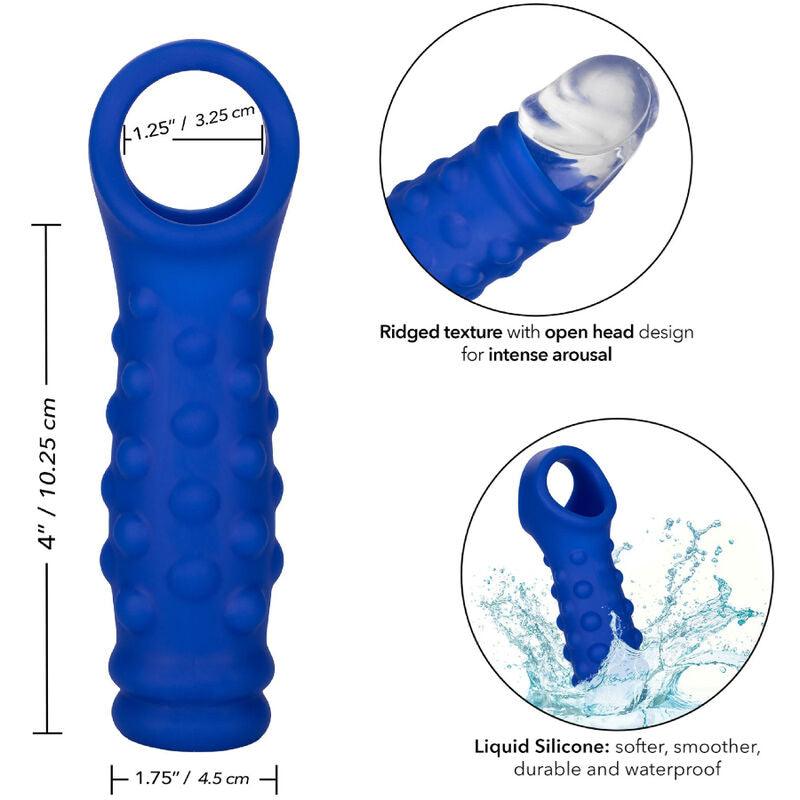 admiral copertura per pene con perline in silicone liquido blu