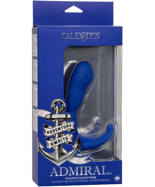 admiral stimolatore anale curvo e vibratore blu