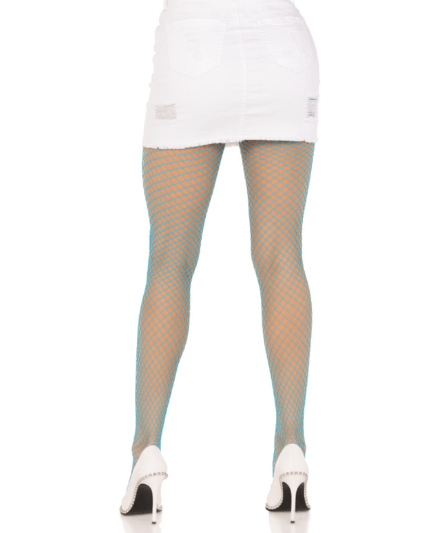 leg avenue collant a rete in lycra blu