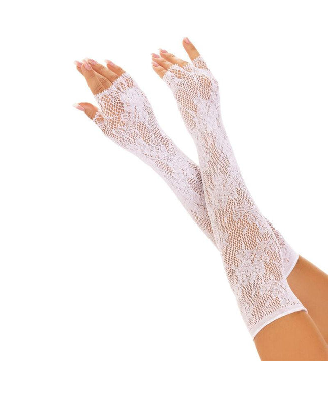 leg avenue guanti senza dita in rete floreale nero