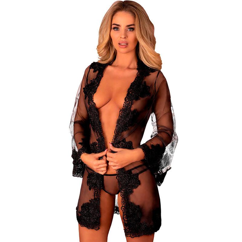 livco corsetti fashion herina lc xg056 vestaglia slip nero taglia unica