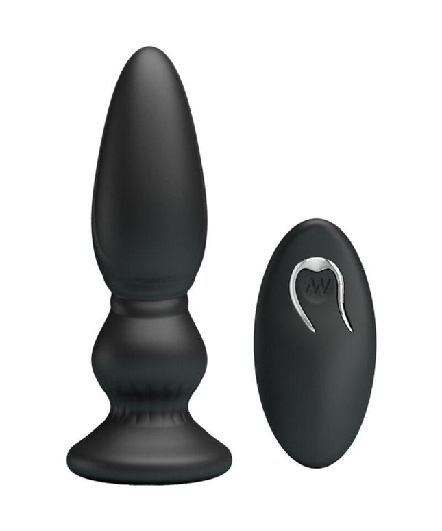 mr play potente vibratore telecomando plug anale nero