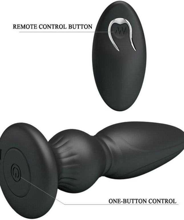 mr play potente vibratore telecomando plug anale nero