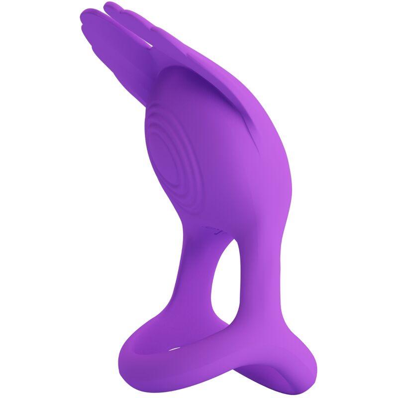 pretty love anello per pene vibrante 7 vibrazioni in silicone viola