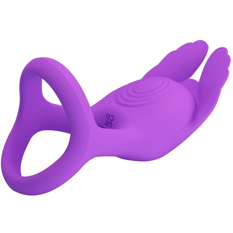 pretty love anello per pene vibrante 7 vibrazioni in silicone viola