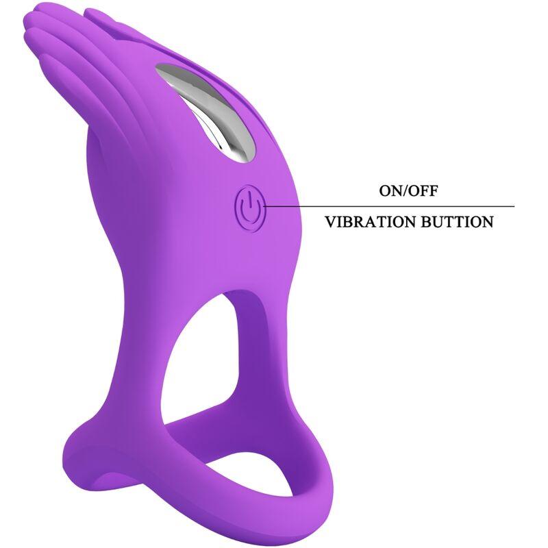 pretty love anello per pene vibrante 7 vibrazioni in silicone viola