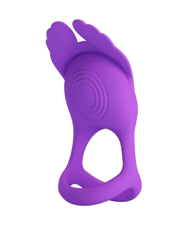 pretty love anello per pene vibrante 7 vibrazioni in silicone viola