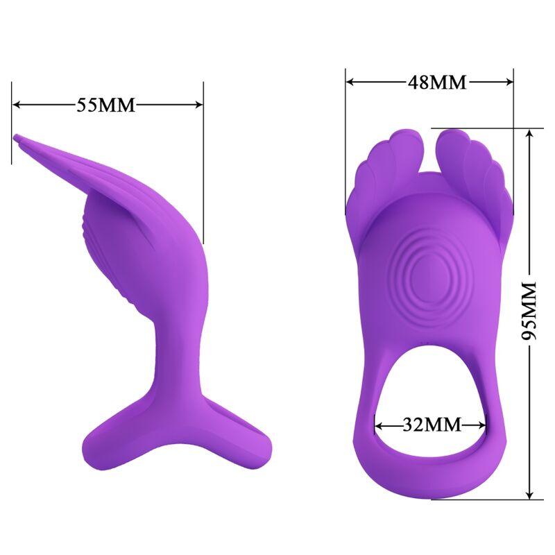 pretty love anello per pene vibrante 7 vibrazioni in silicone viola