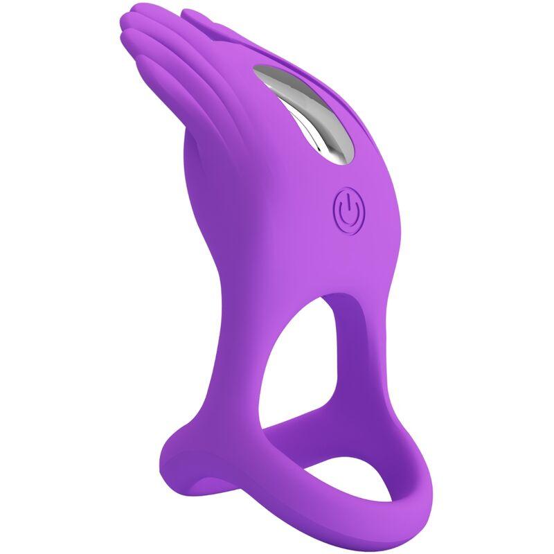 pretty love anello per pene vibrante 7 vibrazioni in silicone viola