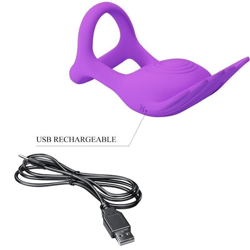 pretty love anello per pene vibrante 7 vibrazioni in silicone viola