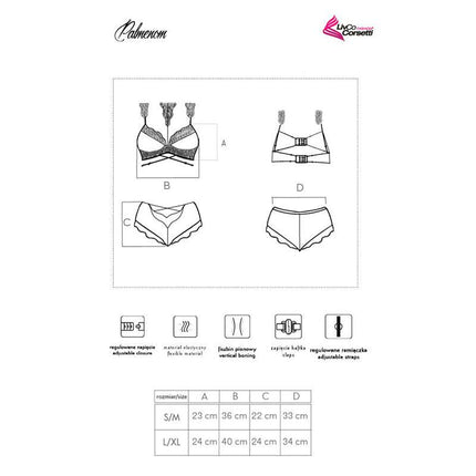livco corsetti fashion palmenom lc 90614 reggiseno slip nero