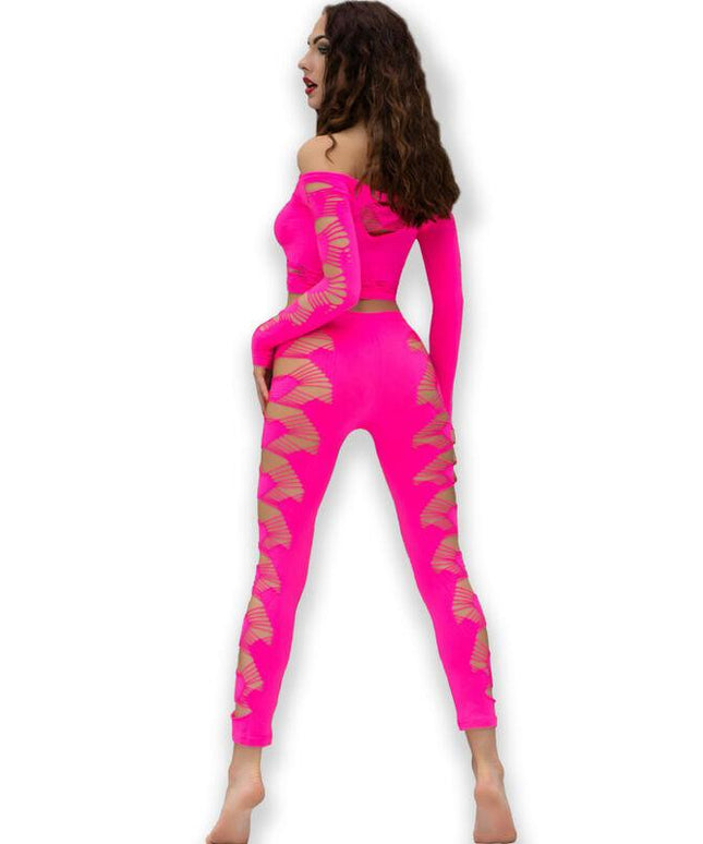 chilirose cr 4632 top e pantalone fucsia s l