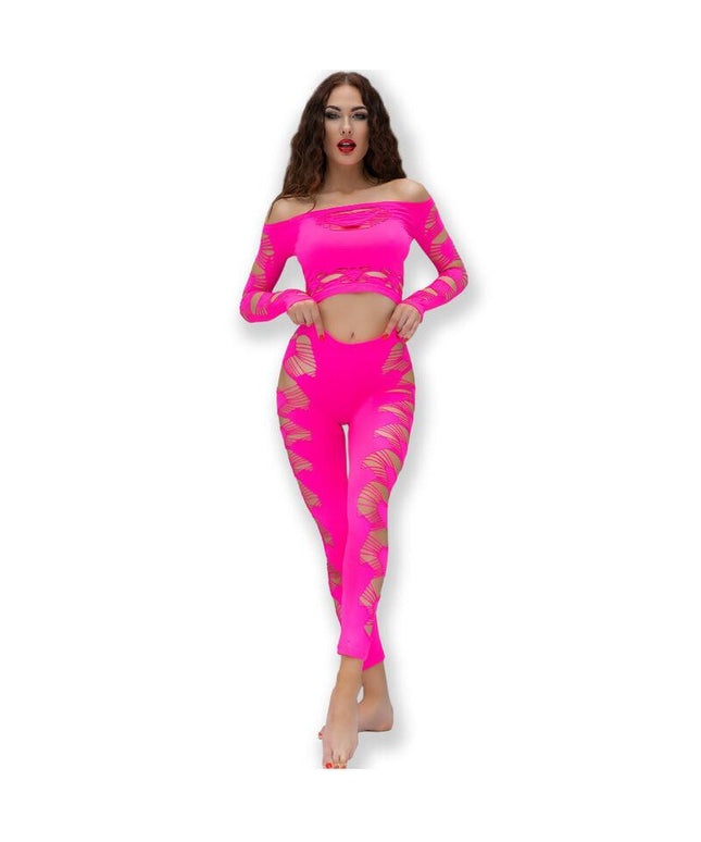 chilirose cr 4632 top e pantalone fucsia s l