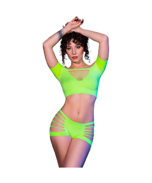 chilirose cr 4433 top e shorts verde s m