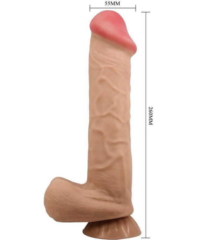 pretty love dildo realistico sliding skin series con ventosa scorrevole della pelle flesh 26 cm