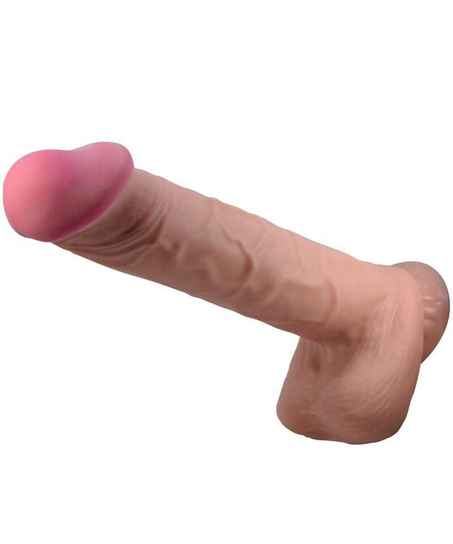pretty love dildo realistico sliding skin series con ventosa scorrevole della pelle marrone 26 cm