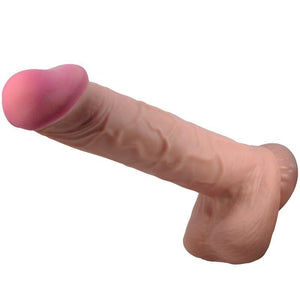 pretty love dildo realistico sliding skin series con ventosa scorrevole della pelle marrone 26 cm