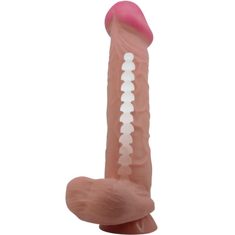 pretty love dildo realistico sliding skin series con ventosa scorrevole della pelle marrone 26 cm