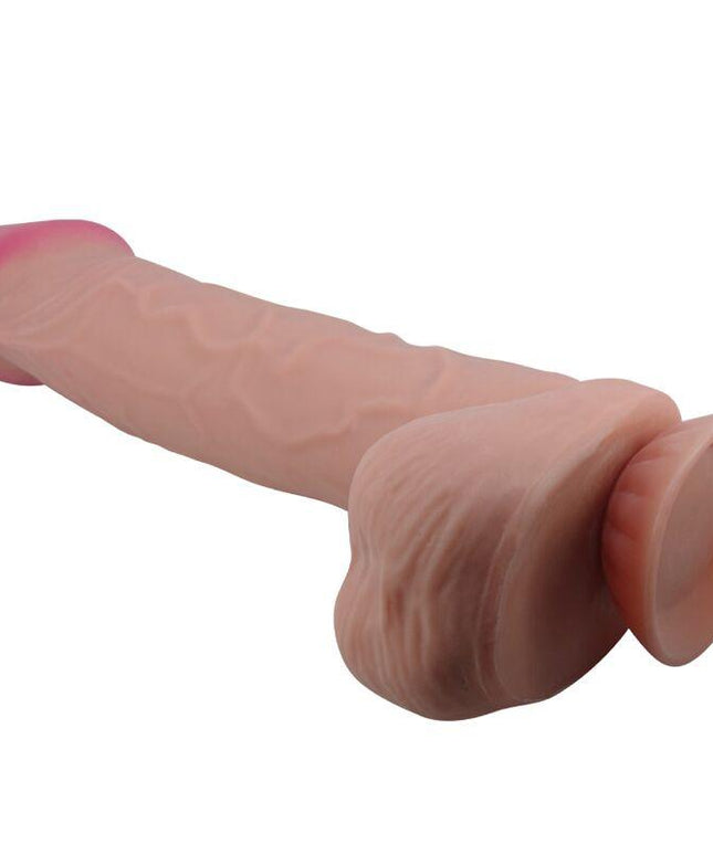 pretty love dildo realistico sliding skin series con ventosa scorrevole della pelle marrone 26 cm