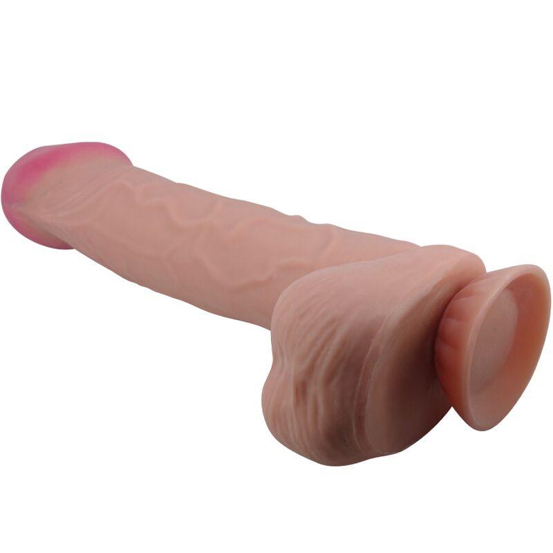 pretty love dildo realistico sliding skin series con ventosa scorrevole della pelle marrone 26 cm