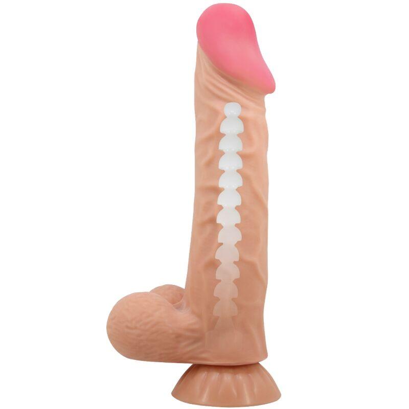 pretty love dildo realistico sliding skin series con ventosa scorrevole della pelle 24 cm