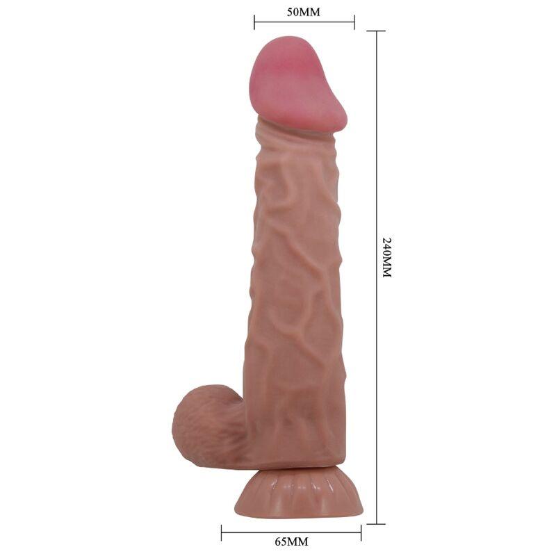 pretty love dildo realistico sliding skin series con ventosa scorrevole della pelle marrone 24 cm