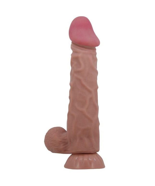 pretty love dildo realistico sliding skin series con ventosa scorrevole della pelle marrone 24 cm