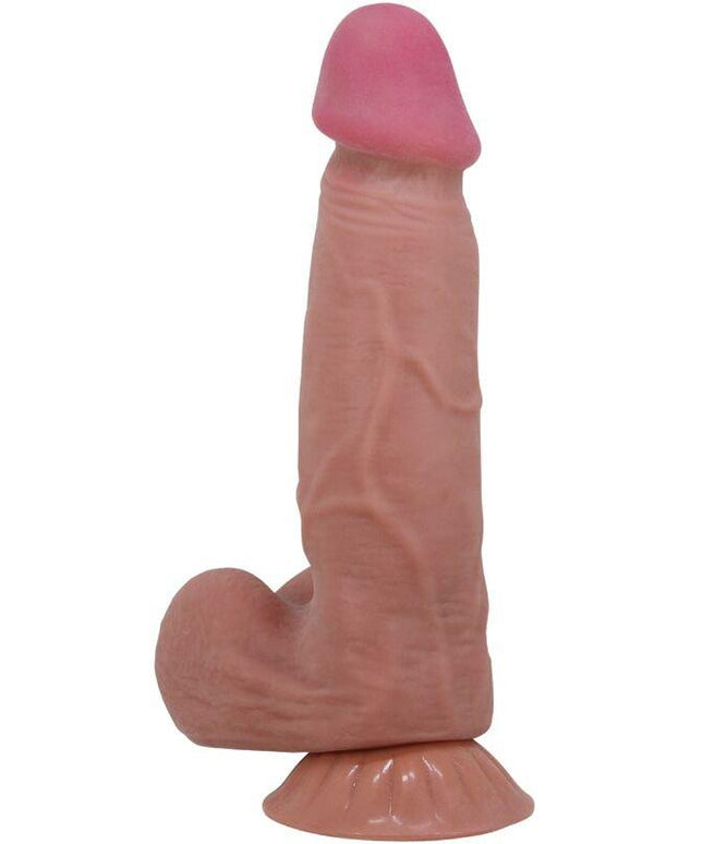 pretty love dildo realistico serie sliding skin con ventosa scorrevole in pelle marrone 21 8 cm